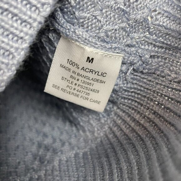 Pink Rose Blue Knit V-neck Sweater Size Medium - Picture 4 of 5